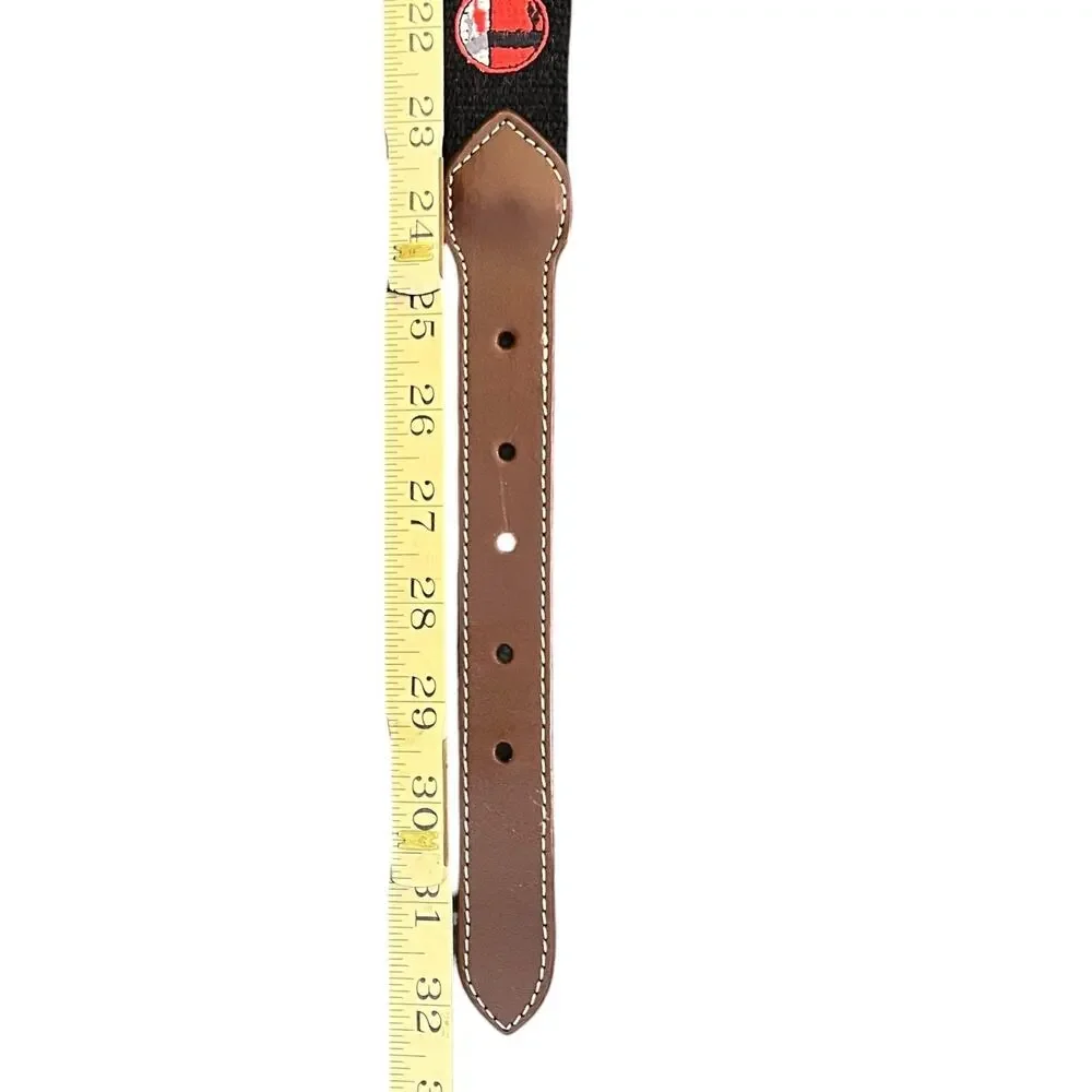 Reel Point Shelter Island Belt Boys One Size Black Woven Leather Elastic